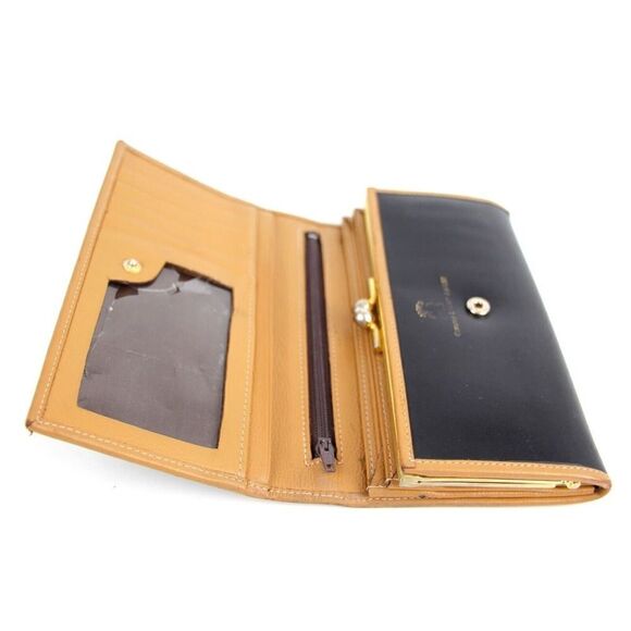 Jacob de Yulia BLACK BROWN LEATHER MULTI COMPARTMENT BILL HOLDER ID CARD WALLET - Picture 8 of 11